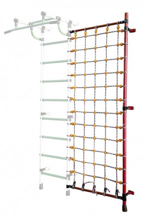 Дополнительная стойка к пристенному ДСК с сеткой для лазания, цв. красный в Покачах - pokachi.mebel24.online | фото