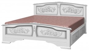 ЕЛЕНА Кровать из массива 1400 (Белый жемчуг) с 2-мя ящиками в Покачах - pokachi.mebel24.online | фото