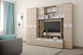 Гостиная Белла (Дуб Сонома/Белый глянец) в Покачах - pokachi.mebel24.online | фото