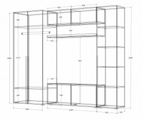 Гостиная Норден (Дуб Крафт белый) в Покачах - pokachi.mebel24.online | фото 4