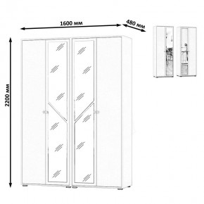 Камелия Шкаф 4-х створчатый, цвет дуб сонома, ШхГхВ 160х48х220 см., универсальная сборка, можно использовать как два отдельных шкафа в Покачах - pokachi.mebel24.online | фото 4