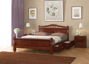 КАРИНА-5 Кровать из массива 1400 с 2-мя ящиками в Покачах - pokachi.mebel24.online | фото 3