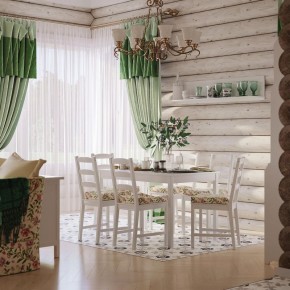 Комлект Вествик обеденный стол и четыре стула, массив сосны, цвет белый в Покачах - pokachi.mebel24.online | фото