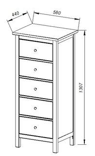 Комод 05 Кантри белый с пятью ящиками в Покачах - pokachi.mebel24.online | фото 3