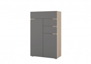 Комод АНТАЛИЯ (Сонома/Графит софт) в Покачах - pokachi.mebel24.online | фото