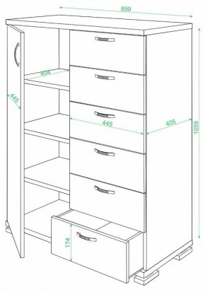 Комод Домино ТБ-6МН в Покачах - pokachi.mebel24.online | фото 2