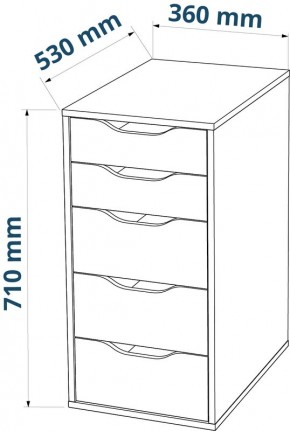 Комод Ингар белый с пятью выдвижными ящиками в Покачах - pokachi.mebel24.online | фото 3