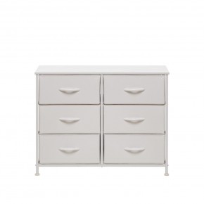 Комод Leset Линкс 6 ящ. (к/з), Каркас Белый, ящики Белые в Покачах - pokachi.mebel24.online | фото 1