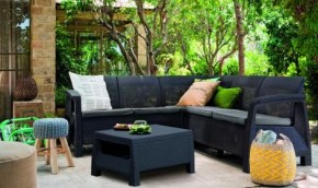 Комплект мебели угловой Корфу Релакс Сет (CORFU II RELAX SET) графит в Покачах - pokachi.mebel24.online | фото 3