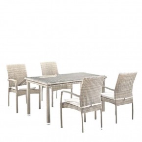 Комплект плетеной мебели T256C/Y376C-W85 Latte (4+1) + подушки на стульях в Покачах - pokachi.mebel24.online | фото
