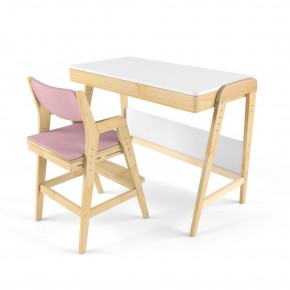 Комплект растущий стол и стул с чехлом 38 попугаев «Вуди» (Белый, Береза, Розовый) в Покачах - pokachi.mebel24.online | фото