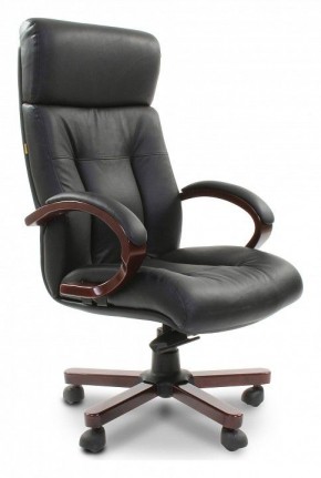 Кресло для руководителя Chairman 421 черный/орех темный, черный в Покачах - pokachi.mebel24.online | фото