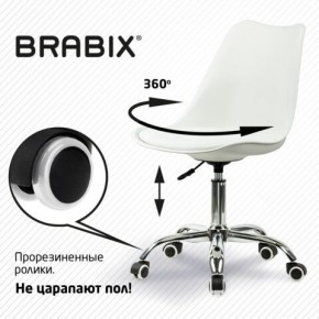 Кресло стул BRABIX "Eames MG-310 CH", хром, пластик белый, экокожа белая, 532923 в Покачах - pokachi.mebel24.online | фото 7