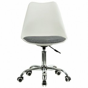 Кресло стул BRABIX "Eames MG-310 CH", хром, пластик белый, ткань серая, 532924 в Покачах - pokachi.mebel24.online | фото 1