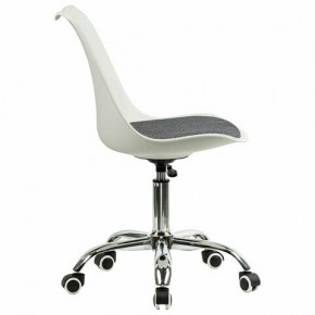 Кресло стул BRABIX "Eames MG-310 CH", хром, пластик белый, ткань серая, 532924 в Покачах - pokachi.mebel24.online | фото 3