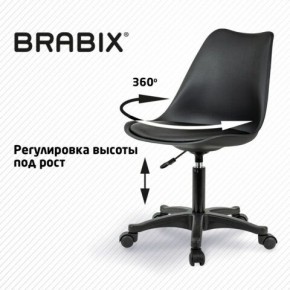 Кресло стул BRABIX "Eames MG-310 PL", пластик черный, экокожа черная, 532927 в Покачах - pokachi.mebel24.online | фото 3