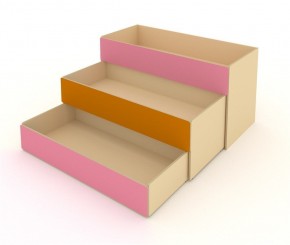Кровать детская 3-х уровневая КД-3 Оранжевый/Розовый (ЛДСП) в Покачах - pokachi.mebel24.online | фото