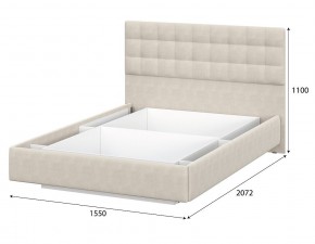 Кровать двойная №2 (универсальная 1.4х2.0) Серия 2 + основание (Белый/Бежевый ткань/Квадро Бежевый ткань) в Покачах - pokachi.mebel24.online | фото 4