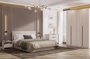 Кровать двойная №4 с основанием (Бежевый) в Покачах - pokachi.mebel24.online | фото 3
