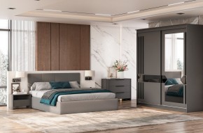Кровать двойная №4 с основанием (Серый) в Покачах - pokachi.mebel24.online | фото 3