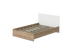 Кровать Эконом 1400 (Дуб крафт золотой/Белый текстурный) в Покачах - pokachi.mebel24.online | фото