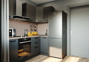 Кухня угловая Антрацит 2200х1000 (Стол. 38мм) в Покачах - pokachi.mebel24.online | фото 1