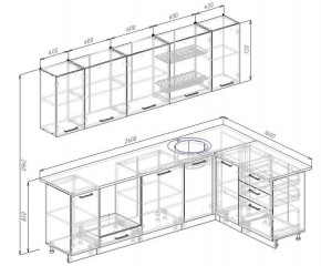 Кухня угловая Антрацит 2600х1600 (Стол. 38мм) в Покачах - pokachi.mebel24.online | фото 2