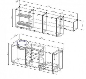 Кухонный гарнитур Антрацит 2550 (Стол. 38мм) в Покачах - pokachi.mebel24.online | фото 3