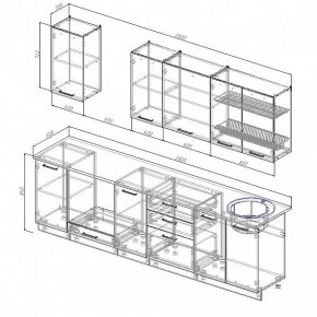 Кухонный гарнитур Антрацит 2800 (Стол. 38мм) в Покачах - pokachi.mebel24.online | фото 3