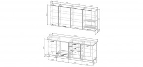 Кухонный гарнитур Старое Дерево 2200 h950 (Стол. 26мм) в Покачах - pokachi.mebel24.online | фото 2