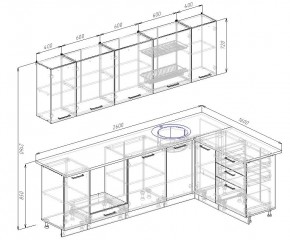 Кухонный гарнитур угловой Графика 2600х1600 (Стол. 38мм) в Покачах - pokachi.mebel24.online | фото 2