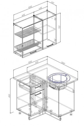 Кухонный гарнитур угловой Лофт 1000х1000 (Стол. 38мм) в Покачах - pokachi.mebel24.online | фото 2