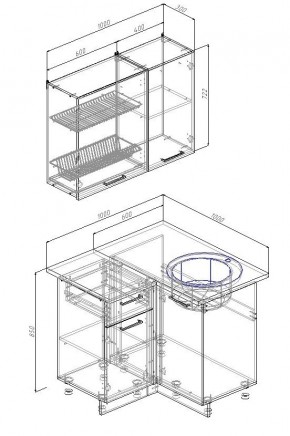 Кухонный гарнитур угловой Муссон 1000х1000 (Стол. 38мм) в Покачах - pokachi.mebel24.online | фото 2