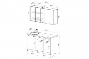 ЛИОРА Кухонный гарнитур Медиум 1400 мм в Покачах - pokachi.mebel24.online | фото 2