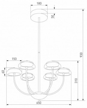 Люстра на штанге Eurosvet Fungo 50388 LED черный в Покачах - pokachi.mebel24.online | фото 4