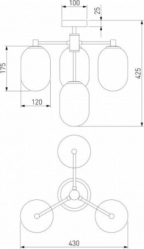 Люстра на штанге Eurosvet Loona 60161/4 латунь в Покачах - pokachi.mebel24.online | фото 3