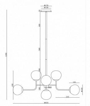 Люстра на штанге Maytoni Erich MOD221-PL-08-G в Покачах - pokachi.mebel24.online | фото 6