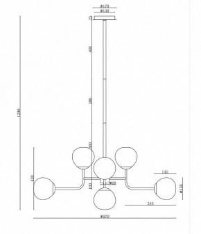 Люстра на штанге Maytoni Erich MOD221-PL-08-N в Покачах - pokachi.mebel24.online | фото 3