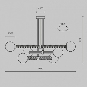 Люстра на штанге Maytoni Teatro MOD287PL-06BS в Покачах - pokachi.mebel24.online | фото 3