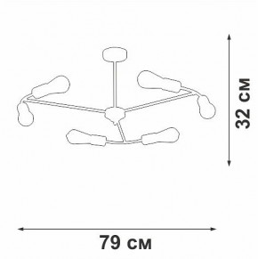 Люстра на штанге Vitaluce V3025 V3025-1/6PL в Покачах - pokachi.mebel24.online | фото 2