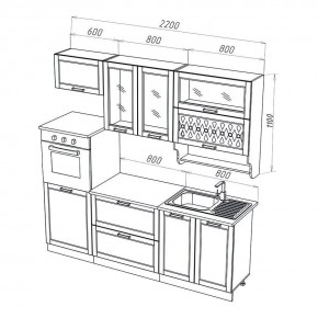 МИЛАНО Кухонный гарнитур 2,2 м Компоновка №3 (Орех) в Покачах - pokachi.mebel24.online | фото 2