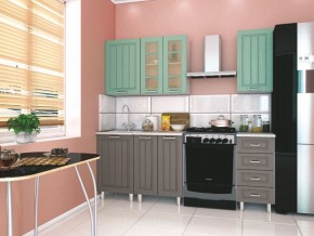 Модульная кухня Луксор серый-бирюза в Покачах - pokachi.mebel24.online | фото 1