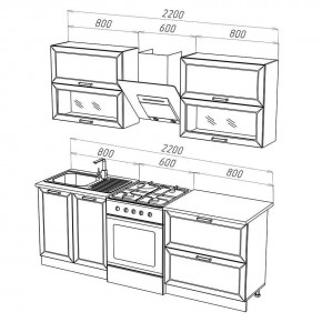 МОНАКО Кухонный гарнитур 1,6 м Компоновка №2 в Покачах - pokachi.mebel24.online | фото 3