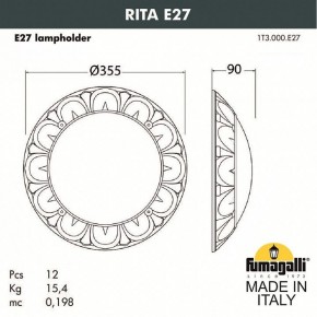 Накладной светильник Fumagalli Rita 1T3.000.000.AYE27 в Покачах - pokachi.mebel24.online | фото 2