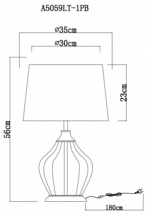 Настольная лампа декоративная Arte Lamp Baymont A5059LT-1PB в Покачах - pokachi.mebel24.online | фото 3