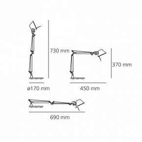 Настольная лампа офисная Artemide  0011860A в Покачах - pokachi.mebel24.online | фото