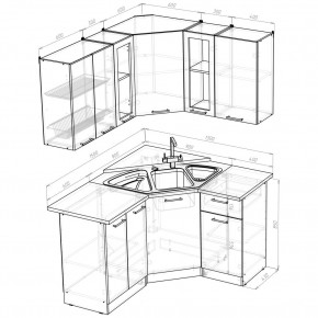 ОЛЬГА Кухонный гарнитур Оптима 2 (1500*1300 мм) в Покачах - pokachi.mebel24.online | фото 2