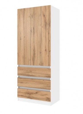 Парус Шкаф 2-х ств. 800 (Белый/Дуб Вотан) в Покачах - pokachi.mebel24.online | фото