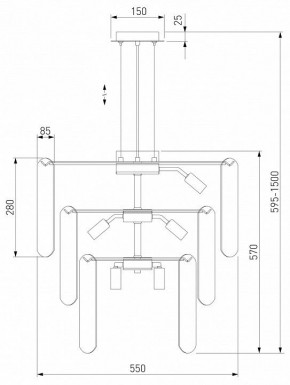Подвесная люстра Eurosvet Claire 60171 золото в Покачах - pokachi.mebel24.online | фото 5