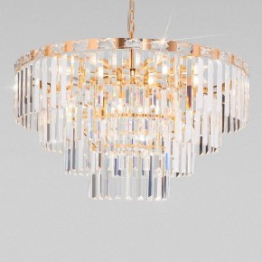 Подвесная люстра Eurosvet Elegante 10130/10 золото/прозрачный хрусталь Strotskis в Покачах - pokachi.mebel24.online | фото